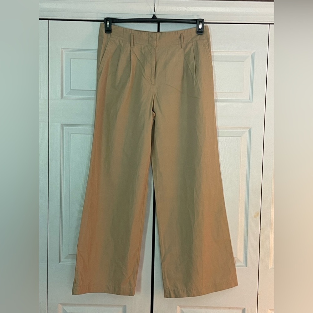 LOFT Wide Leg Pants in Khaki Tan